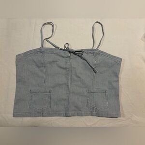 American Eagle Outfitters Blue Striped Crop Top